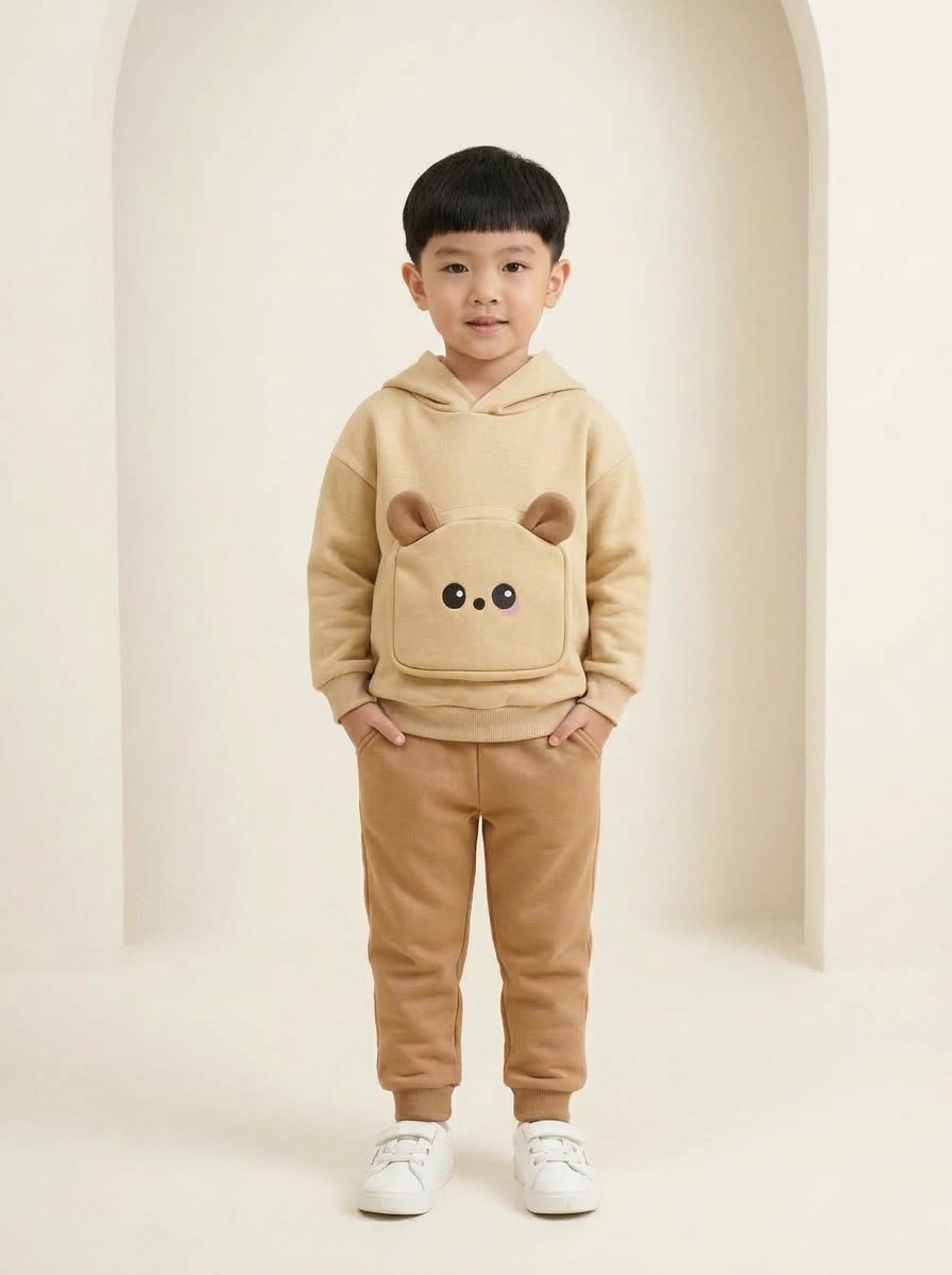Set Boy Brown Teddy Collar