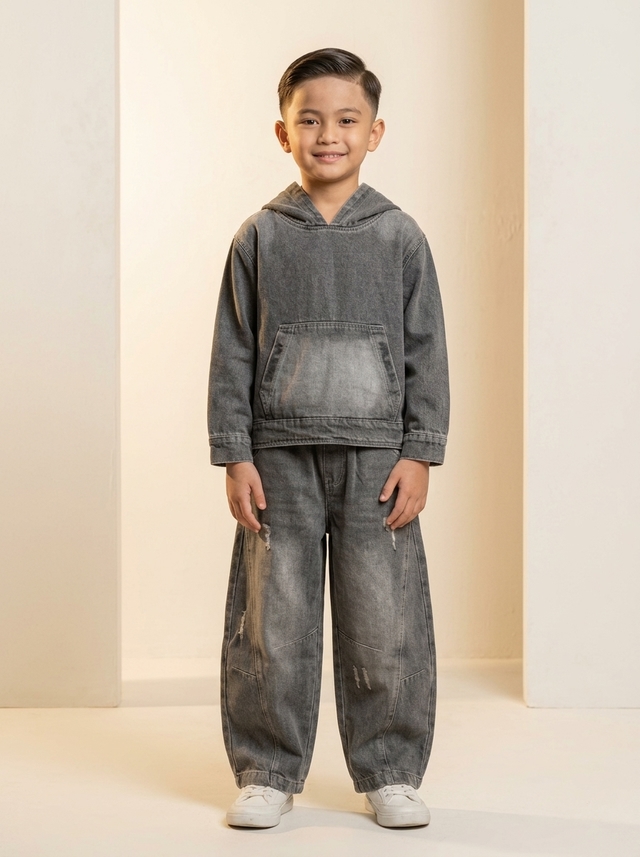 Set Boys Beige Buddy Hood โ tampilan lain