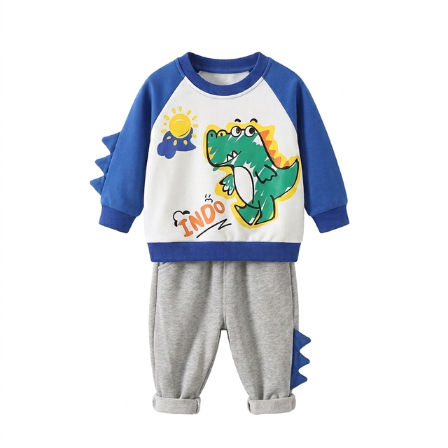 Set Boys Coloring Dino Walking Around