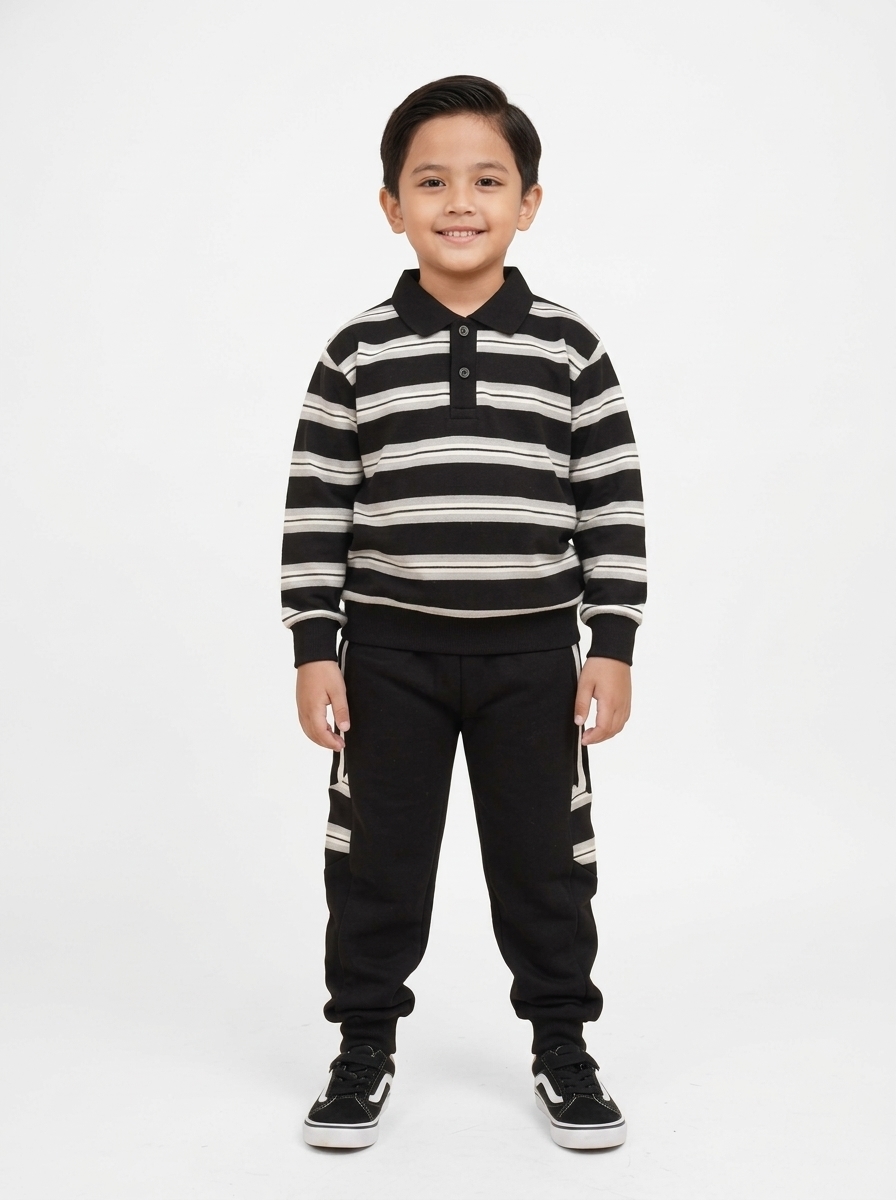 Set Boys Col Stripe Swagger
