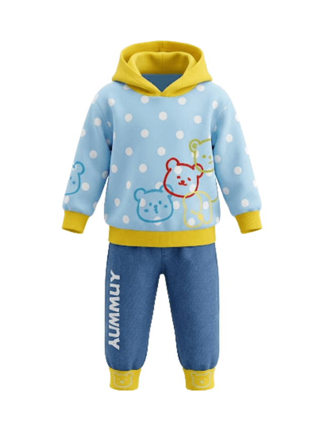 Set Boys Hoodie Cute Expression Bear