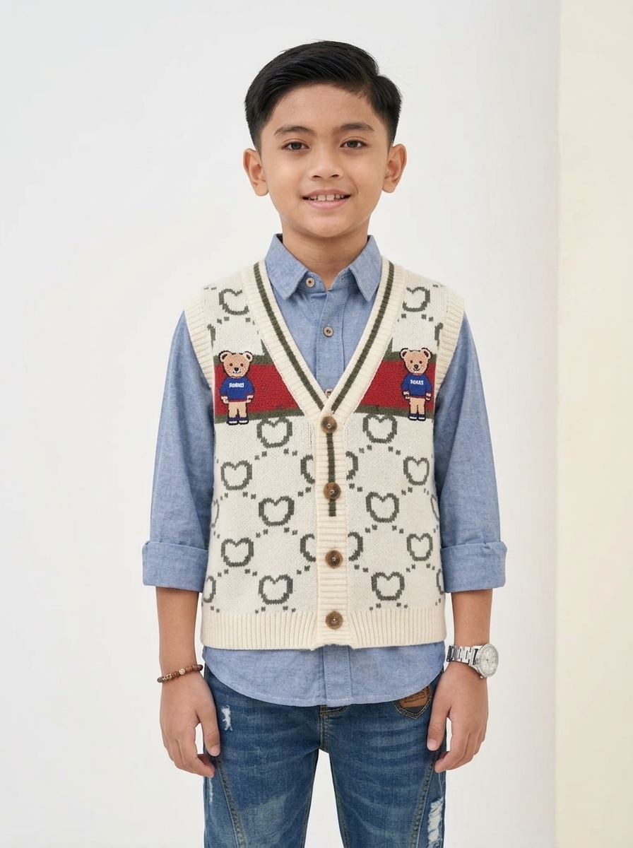 Set Boys River Vest Bear