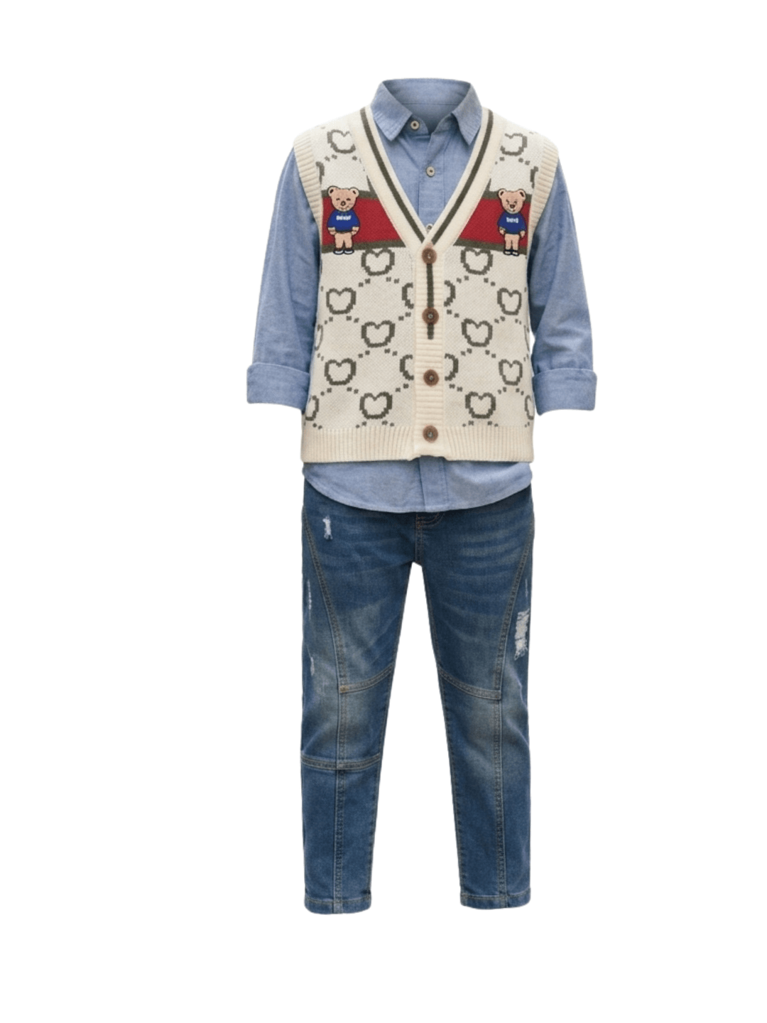 Set Boys River Vest Bear