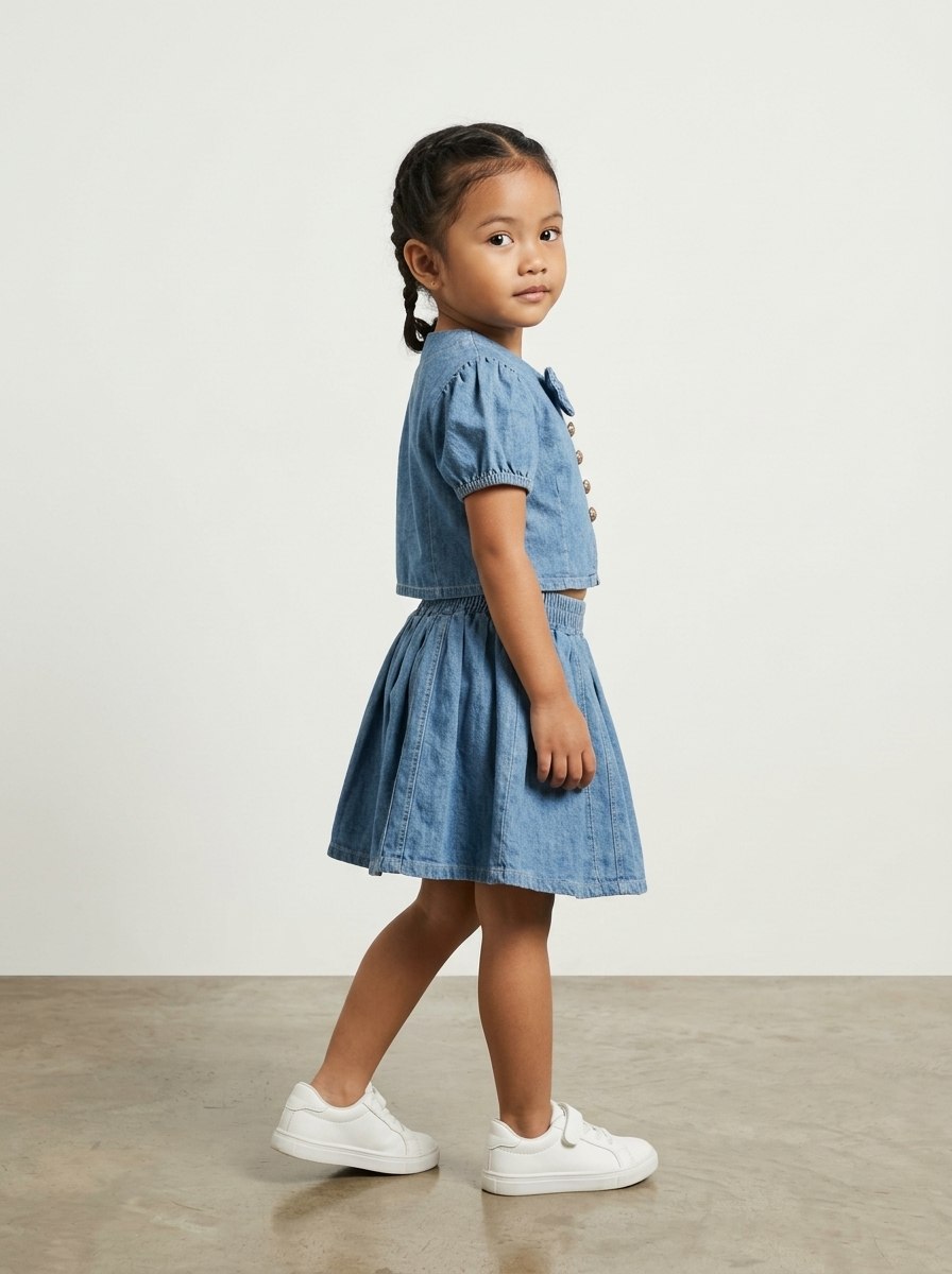 Setelan Rok Denim Tie Trend - Foto 1