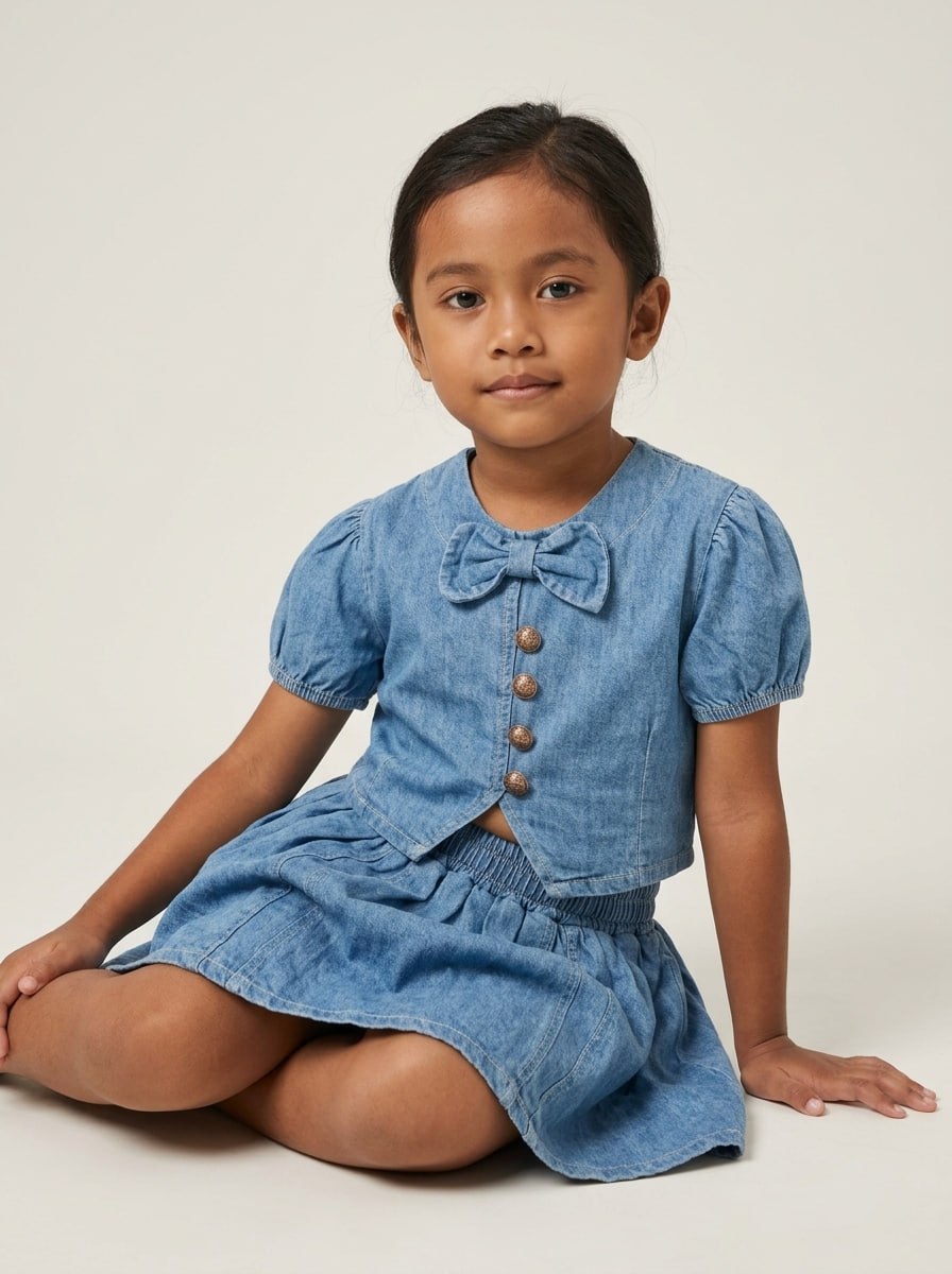 Setelan Rok Denim Tie Trend - Foto 2