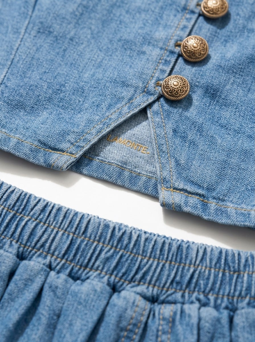 Setelan Rok Denim Tie Trend