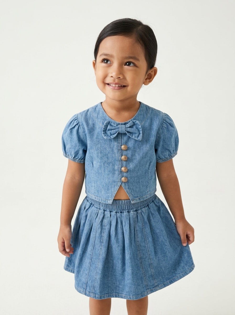 Setelan Rok Denim Tie Trend