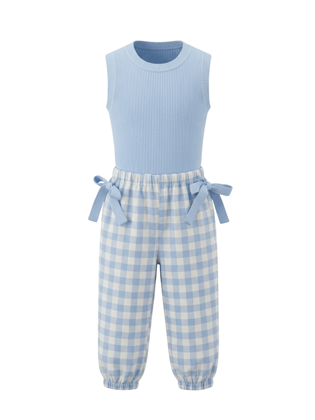 Set Girl Baby Ribbon Sky