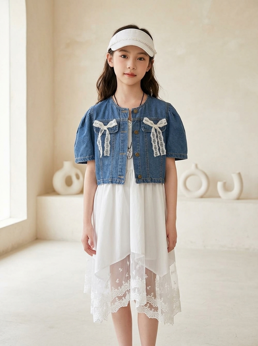 Set Girl Denim Charm Lace - Foto 1