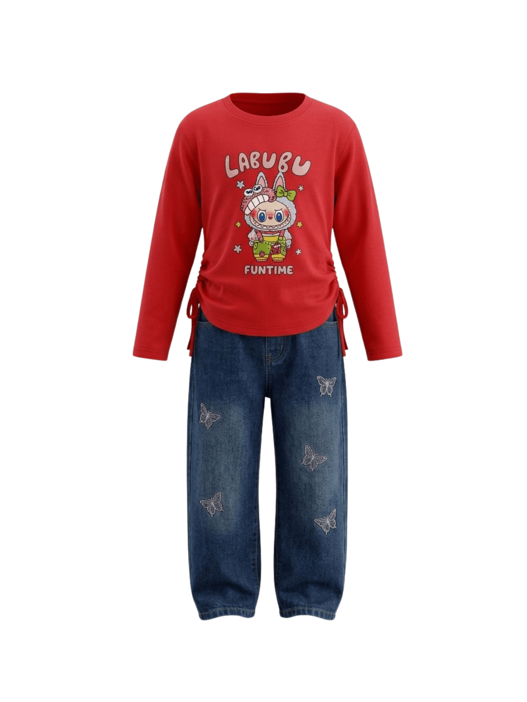 Set Girl Denim Star Butterfly