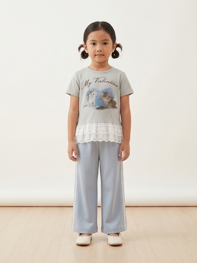 Set Girl Grey Cat Valen โ tampilan lain