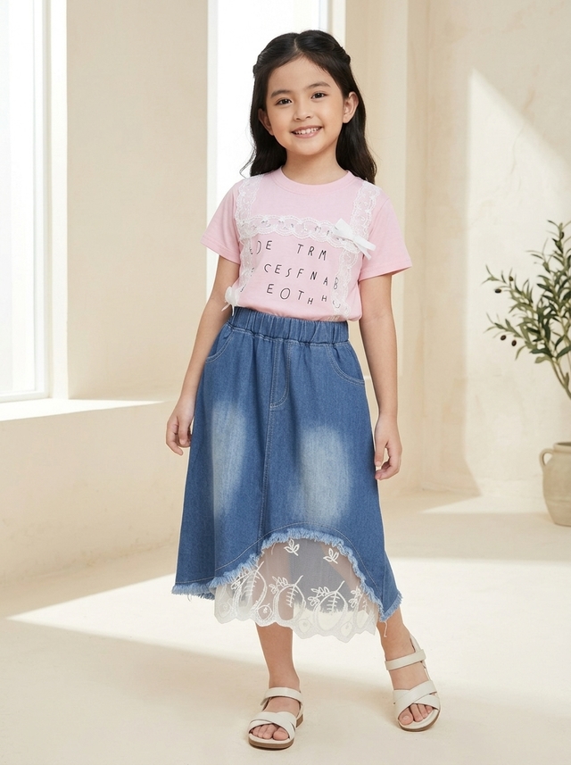 Set Girl Long Skirt Lace — tampilan lain