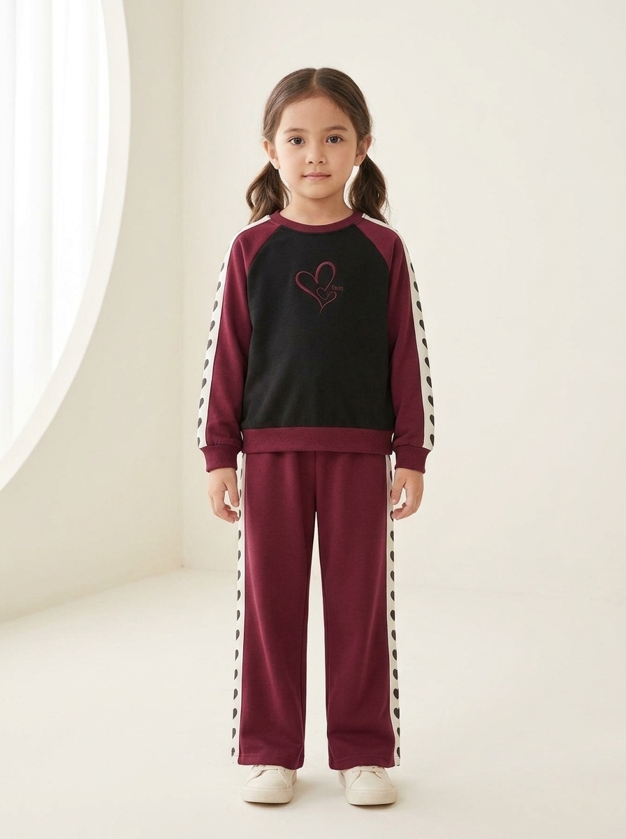 Set Girl Lovely Maroon Trendy