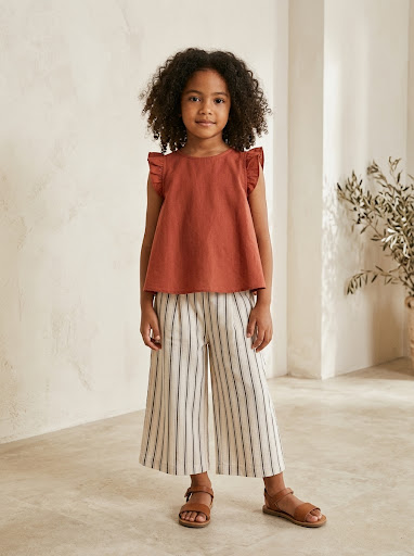 Set Girls Cherry Pleat