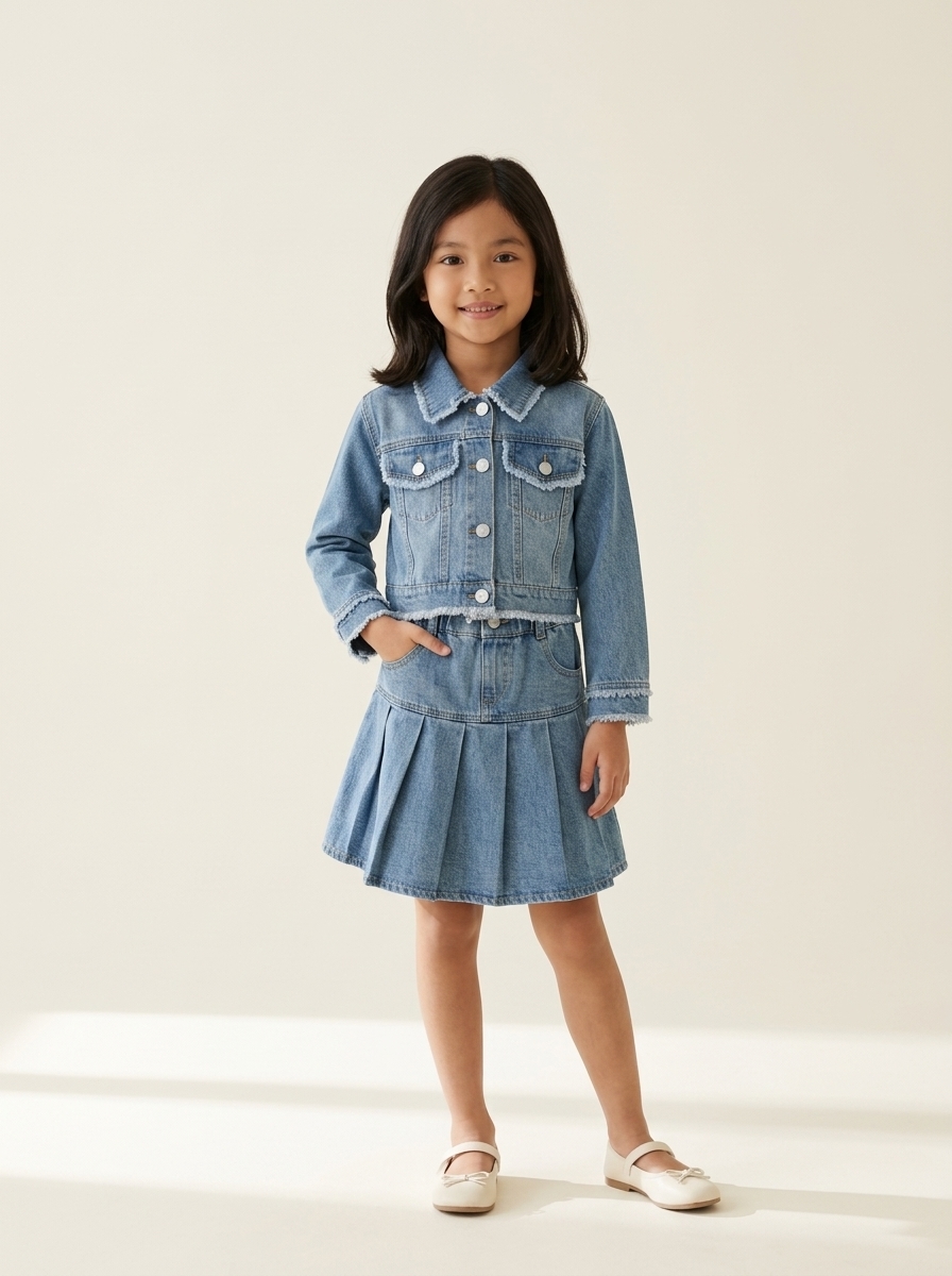 Set Girls Crow Skirt Denim - Foto 1