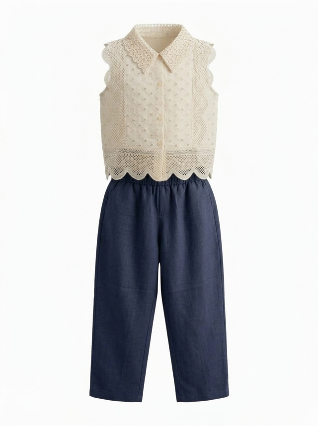 Set Girls Eyelet Sleeveless