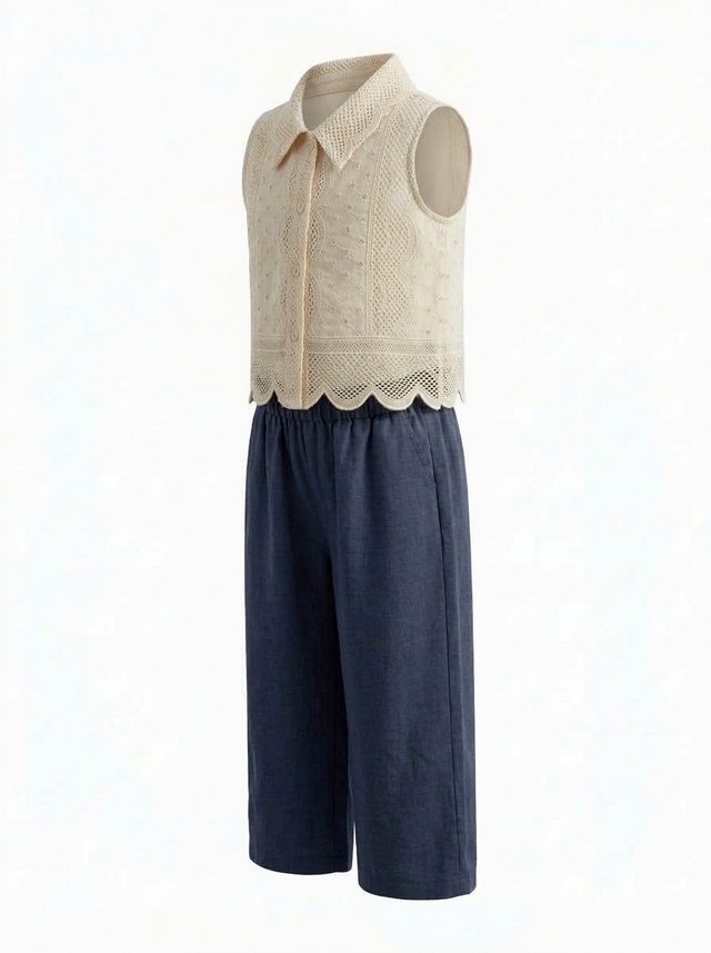 Set Girls Eyelet Sleeveless — tampilan lain