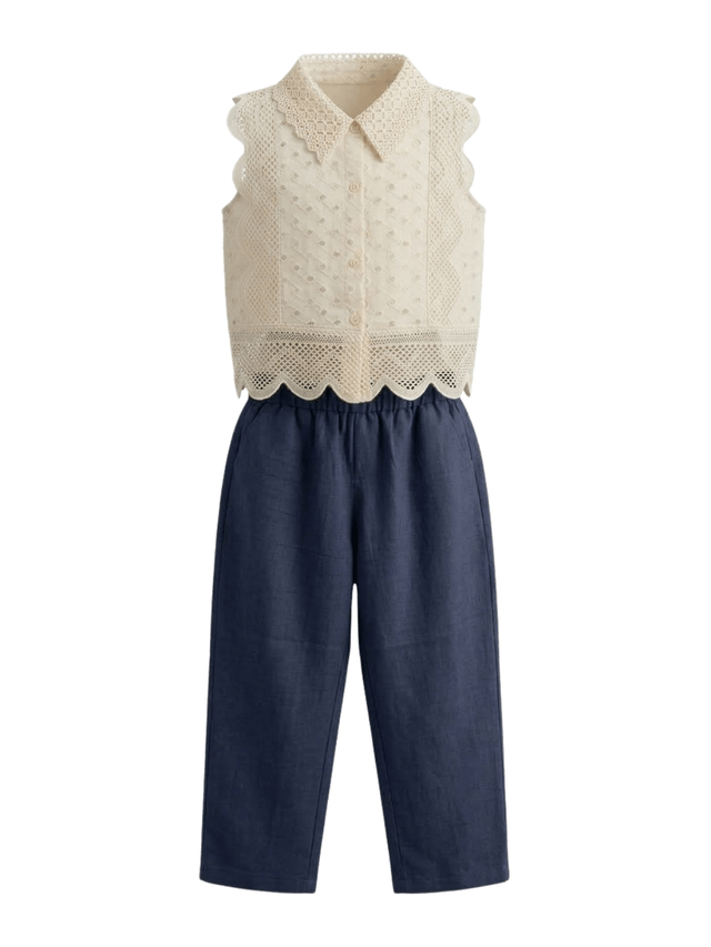 Set Girls Eyelet Sleeveless
