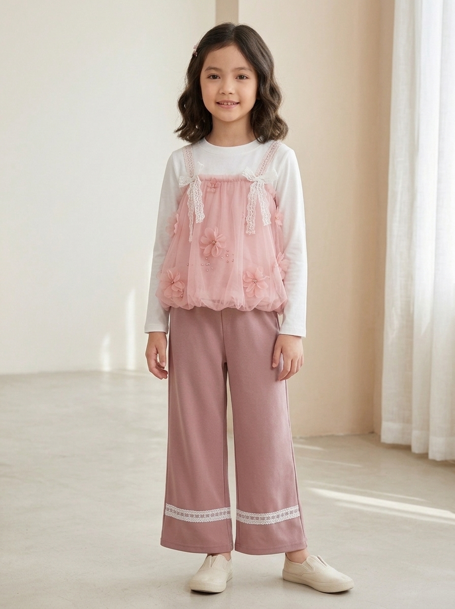 SET GIRLS FLORAL WINGS