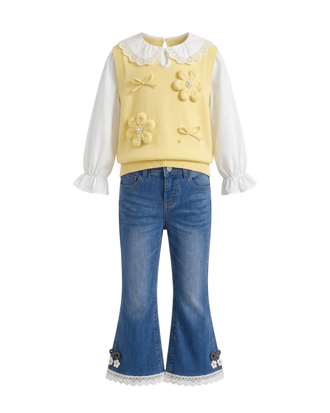 SET GIRLS FLOWER KNIT - Foto 1