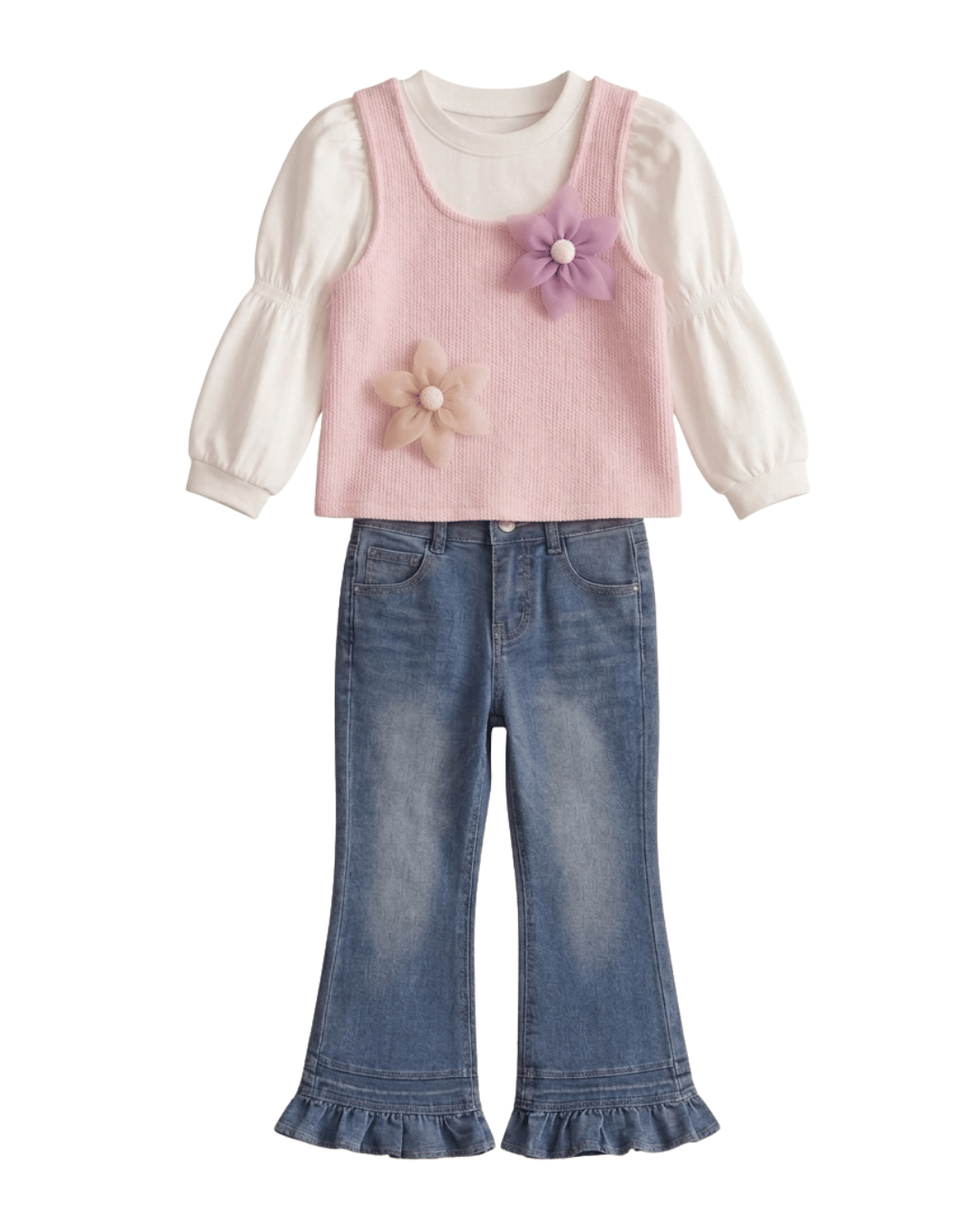 SET GIRLS FLOWER TWINNIE - Foto 1