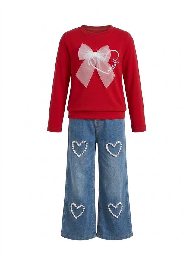 Set Girls Lovely Tie Denim