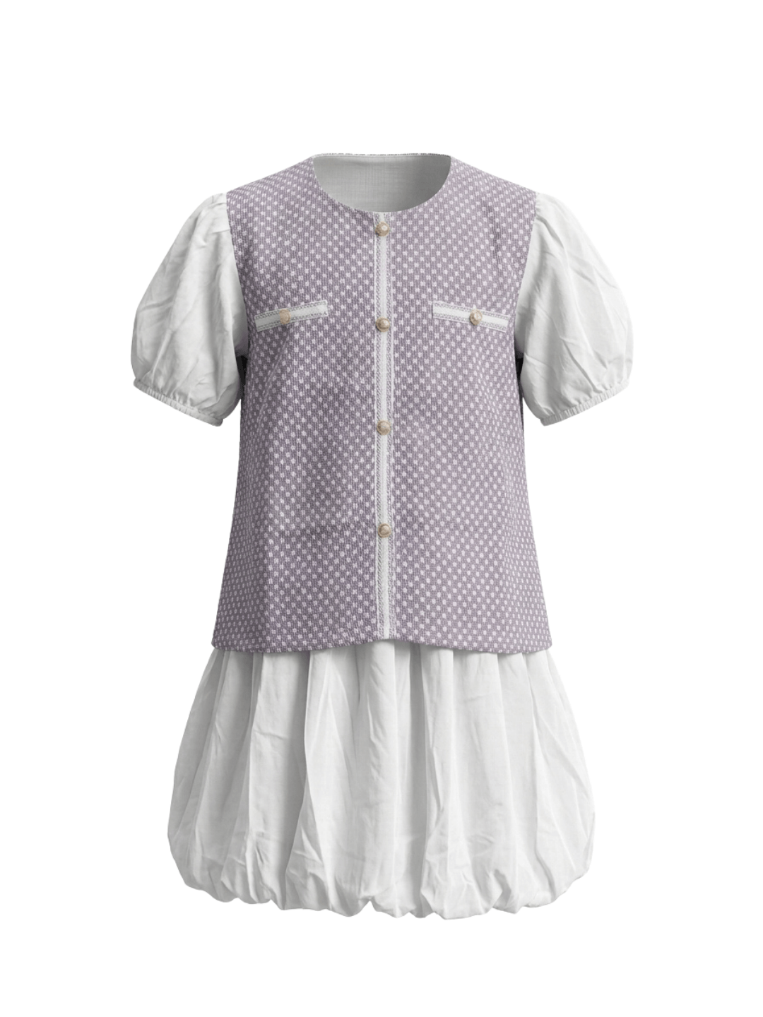 Set Girls Middle Tartan Korean Beauty