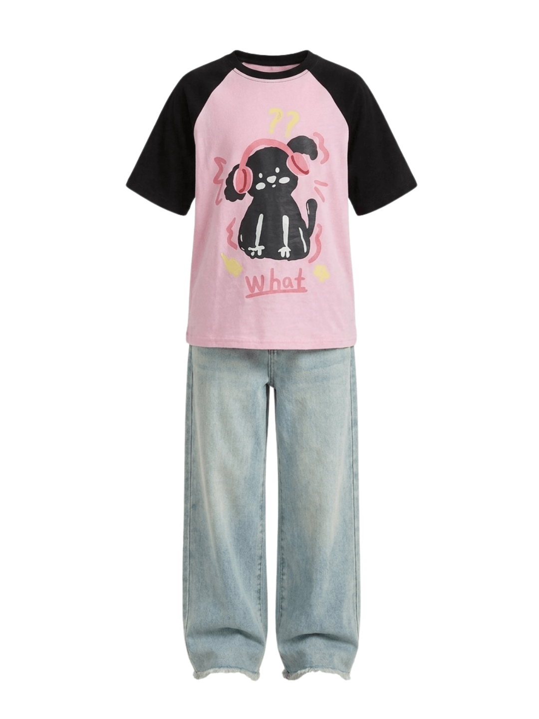 Set Girls Puppy What Tee