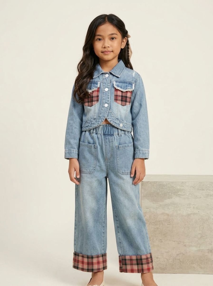 Set Girls Red Pocket Denim - Foto 1