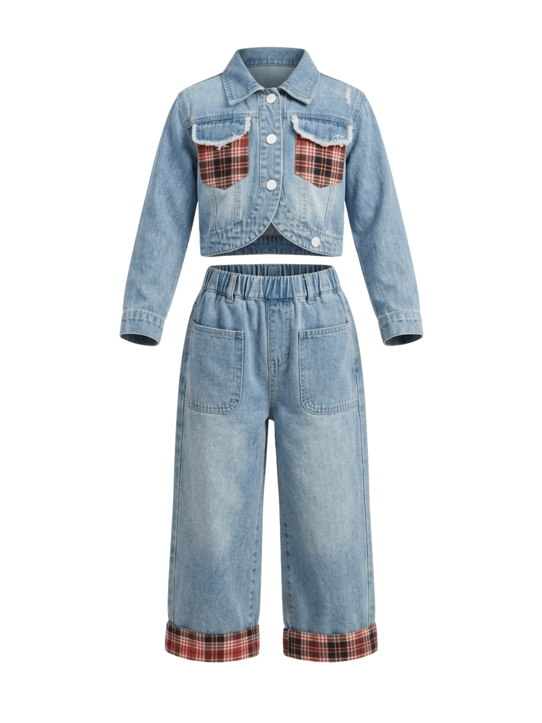 Set Girls Red Pocket Denim