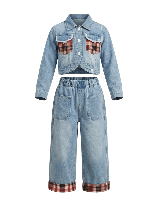 Set Girls Red Pocket Denim