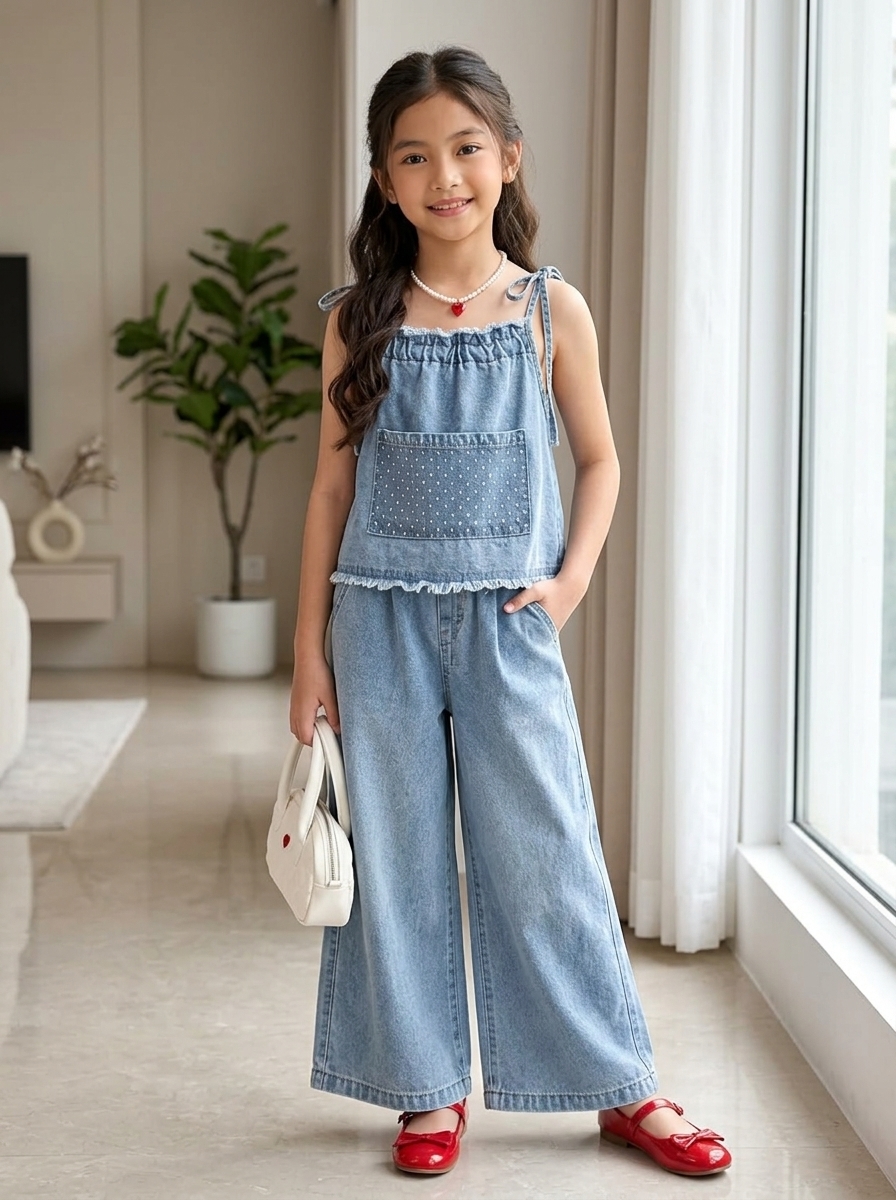 SET GIRLS ROSY POMPOM