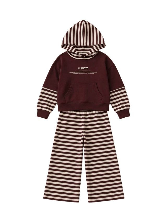 Set Girls Stripe Black Hoodie