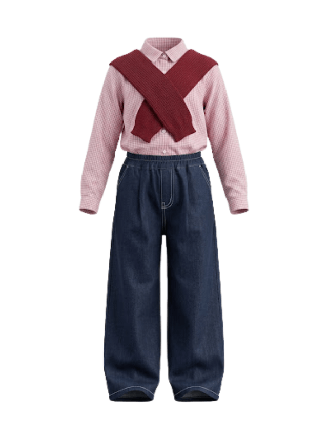 Set Girl Stripe City Smart
