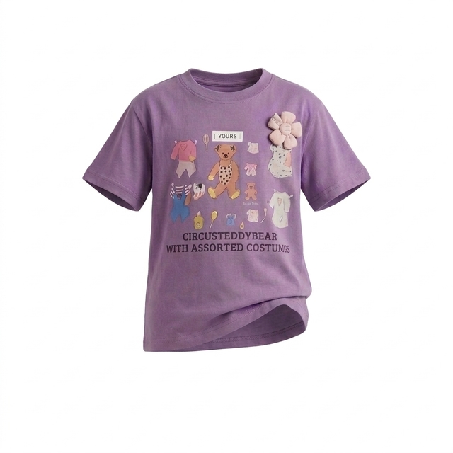 Tops Girl Purple Bear Look