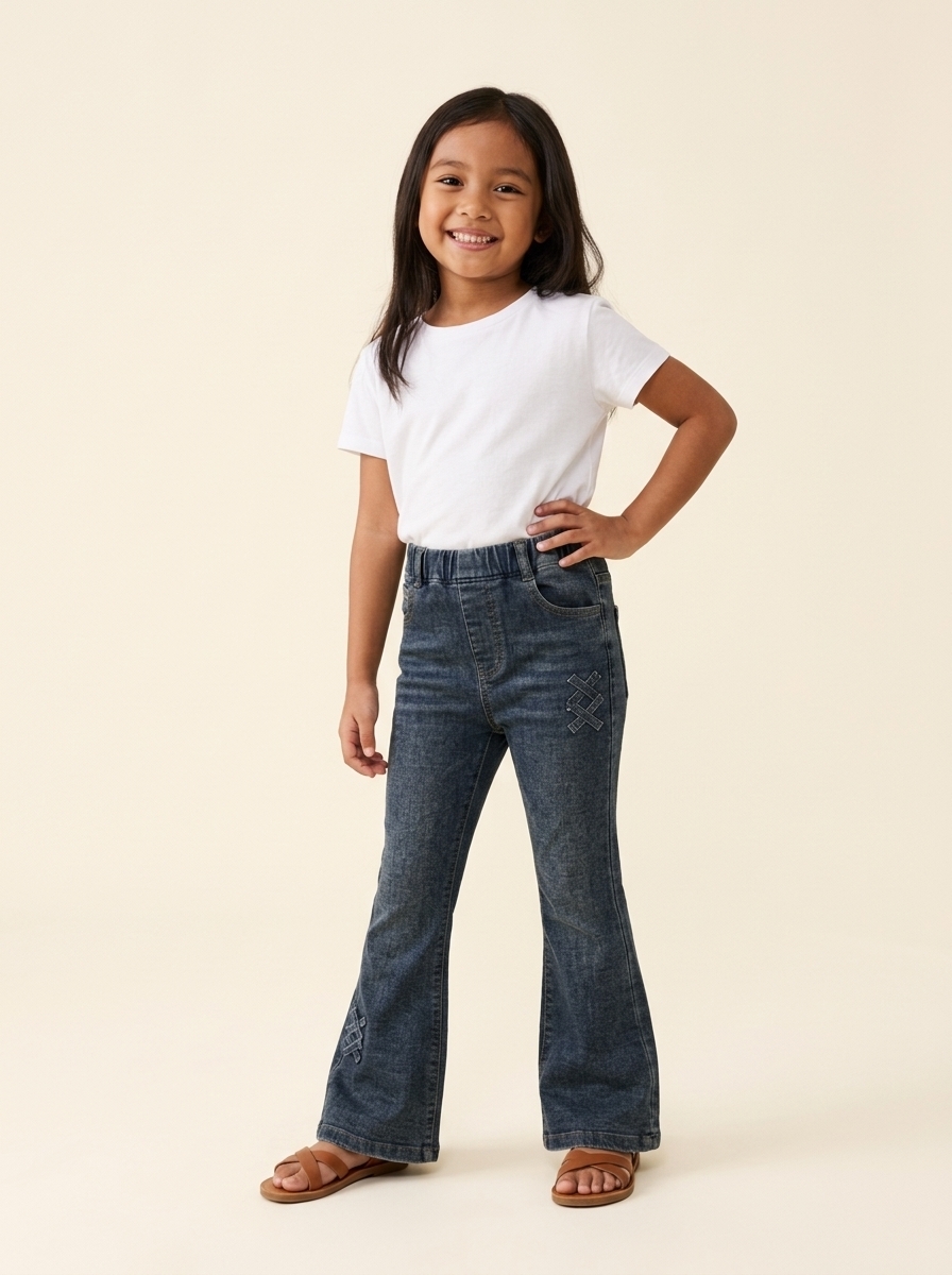 Pants Girl Midnight Lattice Flares - Foto 1