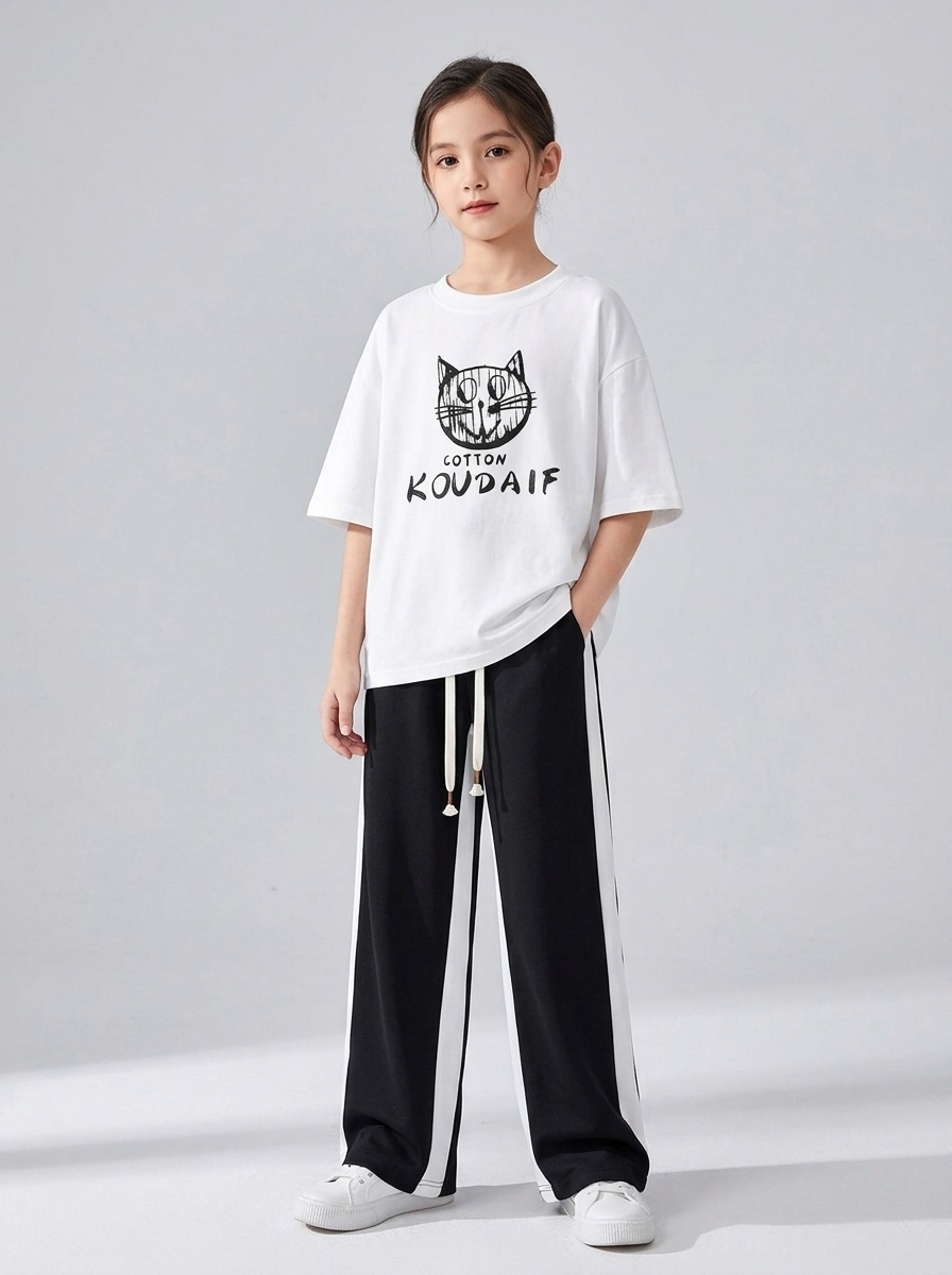 Set Girls Koudaif Longs Cat Cotton