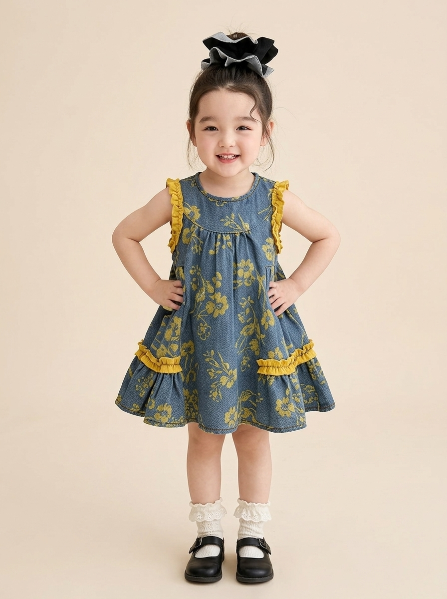 Dress Girls Cheerful Floret - Foto 1