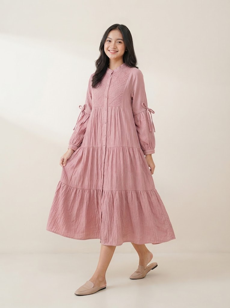 DRESS POPPY MACARON