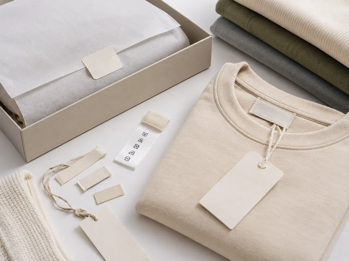 Private label packaging â€” box, hang tags and care labels
