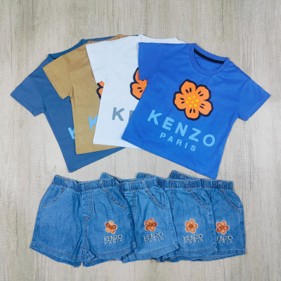 set kids gerbera flowers kenzo baffle CHN 38 (291001 L) - setelan anak (ONLY 2PCS)