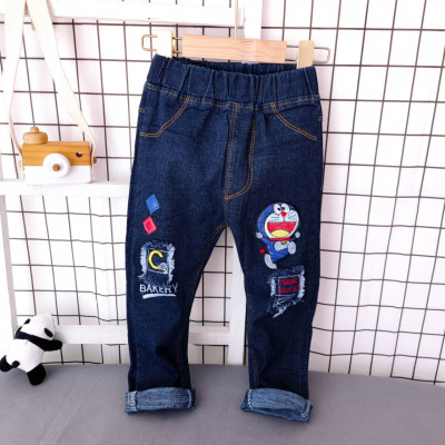 celana jeans doraemon bakery red blue (010806) celana anak laki-laki