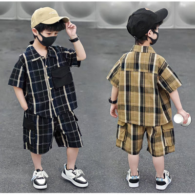 setelan tartan pocket cool boys (130106) - setelan anak laki - laki (ONLY 5PCS)