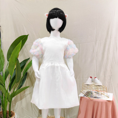 dress rainbow with white elegant (142509) dress anak perempuan (ONLY 4PCS)