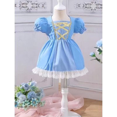 dress girls saphir blue azure sky CHN 38 (013006 b) - dress anak perempuan